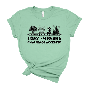 1 Day 4 Parks Challenge -Black -Disney Park Shirts- Park Shirts Store