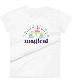 Magical Castle Purple Text Women's Fit t-shirt -Disney Park Shirts- Park Shirts Store