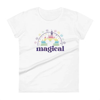 Magical Castle Purple Text Women's Fit t-shirt -Disney Park Shirts- Park Shirts Store