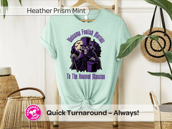 Haunted Mansion Shirt, Welcome Foolish Mortals Tee, Disney Halloween Shirt, Purple Spooky Park Tee, Haunted Disney Vacation Shirt -Disney Park Shirts- Park Shirts Store