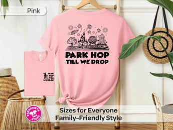 Disney Park Hop Shirt - Front & Back - Black Print -Disney Park Shirts- Park Shirts Store