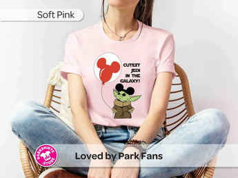 Grogu T-Shirt | Cutest Jedi in the Galaxy | Mickey Balloon Star Wars Disney Tee | Disney Vacation Shirt | Park-Ready Graphic Tee -Disney Park Shirts- Park Shirts Store