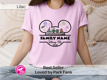 Personalized Disney Family Shirt, Custom Disney Vacation Tee, 4 Parks Mickey Design, Family Name & Year, Matching Disney Shirts -Disney Park Shirts- Park Shirts Store
