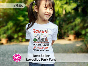 Personalized Disney Christmas Youth Shirt | Family Name 4 Parks Vacation Tee | Kids Walt Disney World Holiday Shirt -Disney Park Shirts- Park Shirts Store