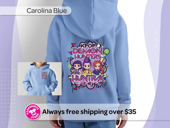 K-Pop Demon Hunters Youth Hoodie | Anime Graphic Sweatshirt | Kids K-Pop Hoodie | Front & Back Graphic -Disney Park Shirts- Park Shirts Store