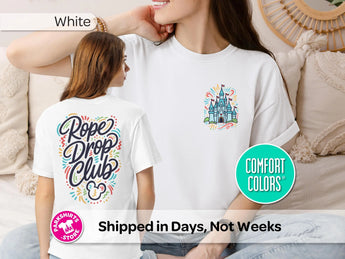 Disney Rope Drop Club Shirt | Castle Front & Back Tee | Disney Park Day Shirt | Park Hopper Vacation Graphic Tee -Disney Park Shirts- Park Shirts Store