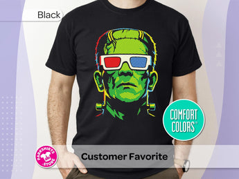 Frankenstein Shirt | Pop Art Monster Tee | Classic Frankenstein Shirt | Halloween Graphic Tee | 3D Glasses Monster Shirt -Disney Park Shirts- Park Shirts Store