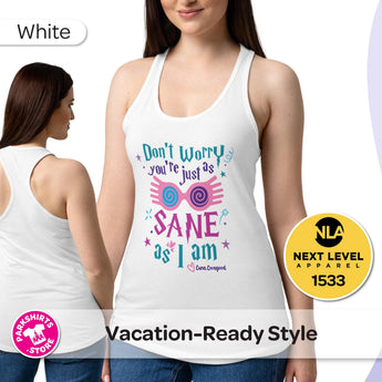 Luna Racerback Tank | You’re Just As Sane As I Am | Spectrespecs Graphic | Magical Fantasy Tank | Front Print - Park Shirts Store