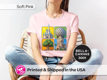 4 Parks Adult Shirt – 4 Square Pixar Inspired -Disney Park Shirts- Park Shirts Store