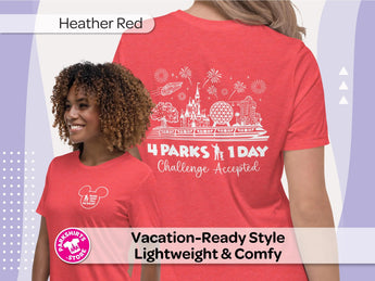 Women's Park Hop Till We Drop Shirt | 4 Parks 1 Day Challenge Tee | Disney Vacation Shirt | Women's Park Hopper Shirt -Disney Park Shirts- Park Shirts Store