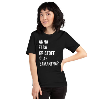 Anna, Elsa, Kristoff, Olaf, Samantha? Disney t-shirt -Disney Park Shirts- Park Shirts Store
