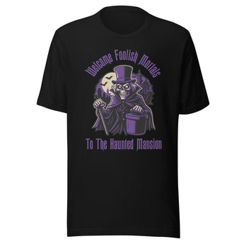 Disney – Welcome Foolish Mortals Haunted Mansion T-Shirt (Purple) - Park Shirts Store