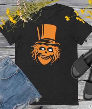 Haunted Mansion Hat Box Ghost - Orange -Disney Park Shirts- Park Shirts Store