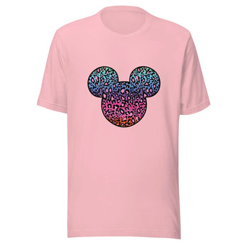 Colorful Leopard Disney Print Mickey Head t-shirt -Disney Park Shirts- Park Shirts Store