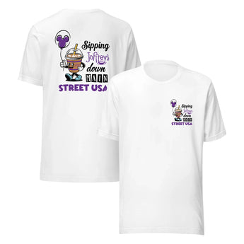 Disney – Sipping Joffrey's Coffee Down Main Street USA t-shirt -Disney Park Shirts- Park Shirts Store