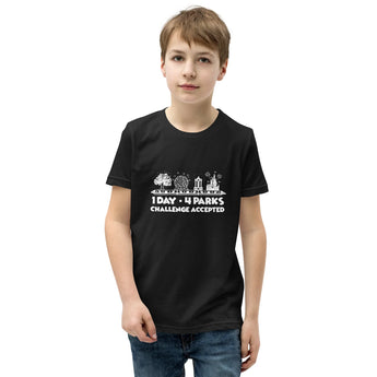 1 Day 4 Parks Challenge Disney t-shirt - White -Disney Park Shirts- Park Shirts Store