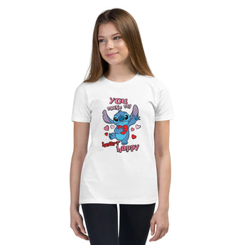 Stitch You Make My Heart Happy Kids Disney t-shirt -Disney Park Shirts- Park Shirts Store