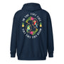 Enchanted Tiki Room hoodie design that says: In The Tiki Tiki Tiki Tiki Tiki Room - Hoodie back profile - Navy - www.parkshirts.store, 