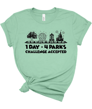 1 Day 4 Parks Challenge -Black -Disney Park Shirts- Park Shirts Store