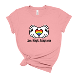 Pink-Shirt-Mockups-front-Love-Magic-Acceptance-Disney-t-shirt