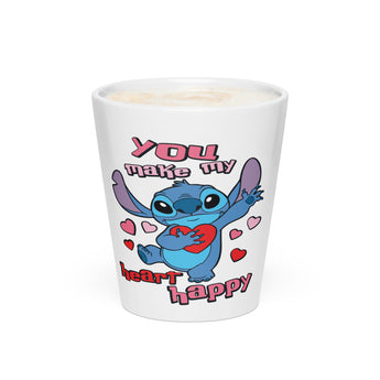 💙 Disney – Stitch "You Make My Heart Happy" – Latte Mug 💌✨ - Park Shirts Store