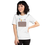 White-Shirt-Mockups-model-front-Epcot-Trash-Can-Table-Disney-t-shirt