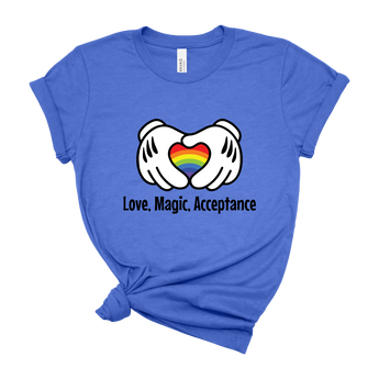 heather-true-royal-Shirt-Mockups-front-Love-Magic-Acceptance-Disney-t-shirt