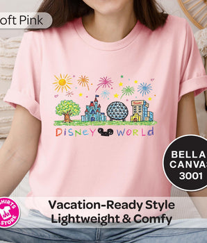 4 Parks 1 Day Disney Shirt | Disney World Crayon Tee | Disney Park Icons Shirt | Disney Vacation Shirt | Family Tee - Park Shirts Store