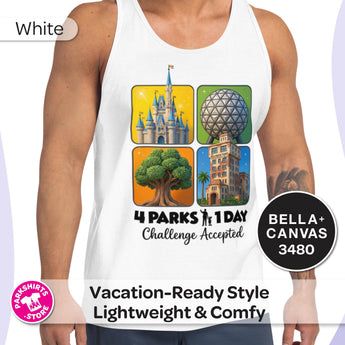 4 Parks 1 Day Challenge Accepted Tank Top | Pixar-Inspired Disney Park Hopper Tank | Disney Vacation Tank - Park Shirts Store
