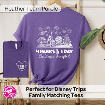 Park Hop Till We Drop Shirt | 4 Parks 1 Day Disney Tee | Disney World Park Hopper | Family Vacation Shirt | Front & Back - Park Shirts Store