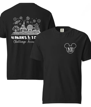 Disney Park Hop Till We Drop Shirt, 4 Parks 1 Day Challenge Tee, Bella Canvas 3001, Disney Family Vacation Shirt -Disney Park Shirts- Park Shirts Store