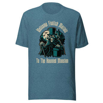 Disney – Welcome Foolish Mortals Haunted Mansion T-Shirt 👻💀 (Tan) - Park Shirts Store
