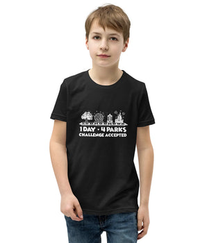 1 Day 4 Parks Challenge Disney t-shirt - White -Disney Park Shirts- Park Shirts Store